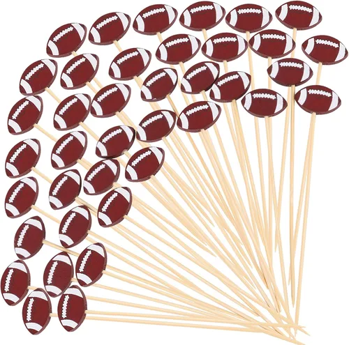 FOIMAS 120 púas de cóctel de fútbol, selecciones de cóctel de fútbol para aperitivos, brochetas de frutas, alimentos, pasteles, vacaciones,