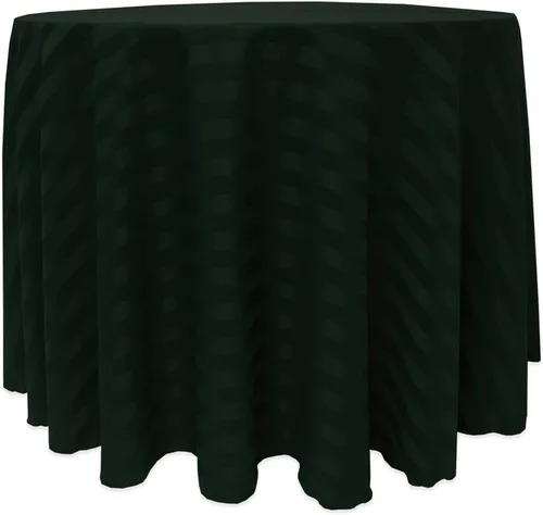 Miniatura 37 de ULTIMATE TEXTILE Mantel redondo de rayas satinadas de 84 pulgadas color marfil crema