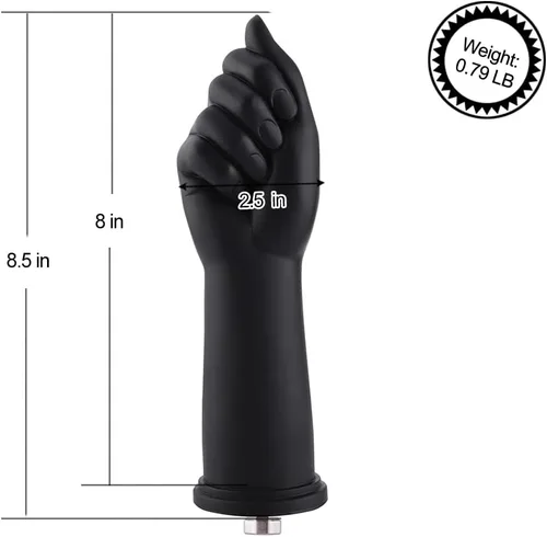 Miniatura 3 de Hismith Consolador de silicona con puño de 8.5 pulgadas para máquina sexual premium con sistema KlicLok, longitud insertable de 8 pulgadas, diámetro