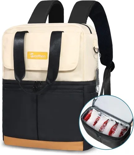 Scothen Mochila Enfriadora con Doble Cubierta y 12 Paquetes de Hielo - Mantiene 36 Latas Frías por Hasta 24 Horas - Mochila Enfriadora Aislada