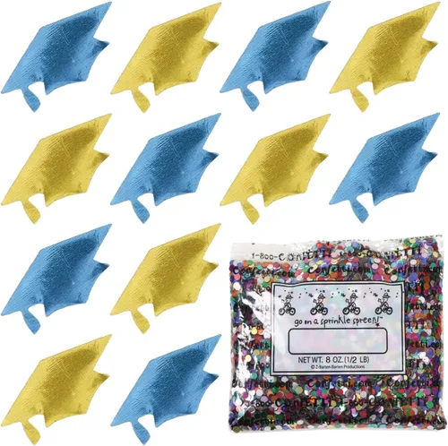 Miniatura 75 de Confetti Grad Cap Negro, Azul Marino Combo - 2 bolsas de media onza (1 oz)