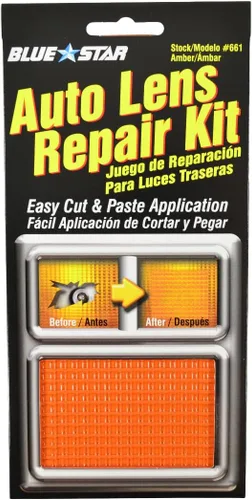 Miniatura 2 de Kit de reparación de lentes de auto con patrón de cuadrícula Blue Star (ámbar)