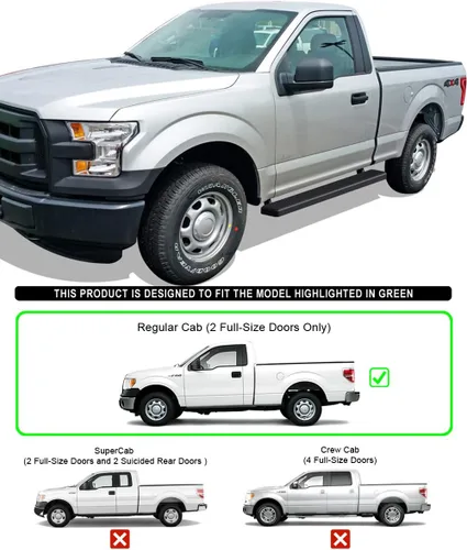 Miniatura 2 de APS - Estribos (barras nerf - escalones laterales - barras de paso); compatibles con Ford F-150 Regular Cab 2009-2014