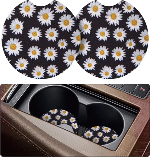Miniatura 7 de tifanso Portavasos para automóvil, paquete de 2 posavasos para portavasos de automóvil, lindos accesorios de vehículo para mujeres y niñas (orquídea)