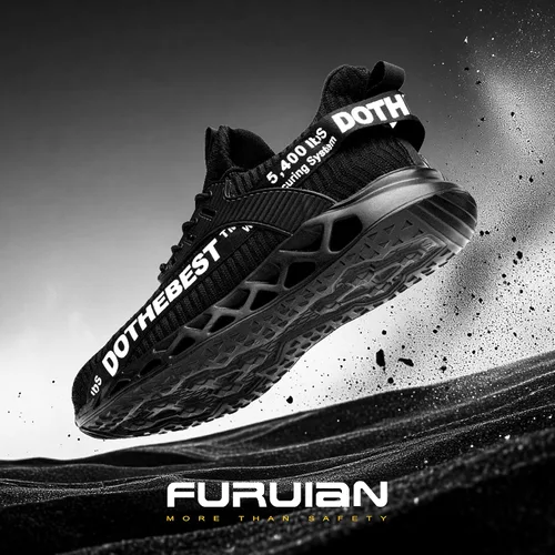 Miniatura 3 de Furuian - Tenis con punta de acero para hombres y mujeres, zapatos de seguridad ligeros, cómodos, a prueba de pinchazos, zapatos de trabajo