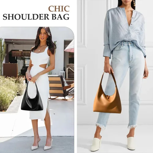 Miniatura 2 de Bolsos de hombro Crescent retro Y2k 90s Hobo bolsos pequeños de piel sintética para axilas, bolsos de mano de moda 2024