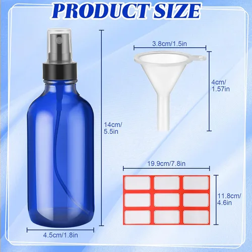 Miniatura 2 de Fumete 36 botellas de spray de vidrio de 4 onzas, botella de spray de vidrio de niebla fina, recipientes de líquido recargables con 6 etiquetas, 6