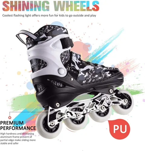 Miniatura 4 de Kuxuan Patines en línea ajustables para niños con ruedas iluminadas, divertidos patines iluminadores para niños, niñas y jóvenes