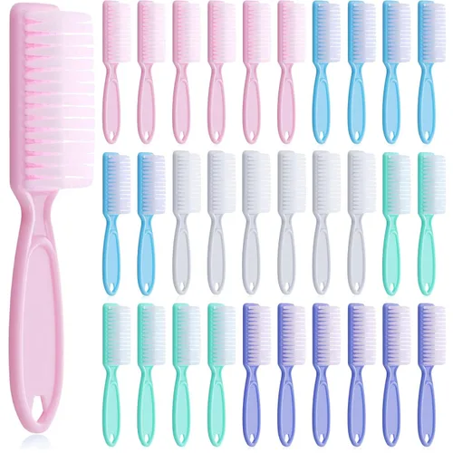 Miniatura 7 de Patelai 30 cepillos de uñas para limpieza de uñas, cepillo de limpieza de pedicura para dedos de manos y uñas (negro)