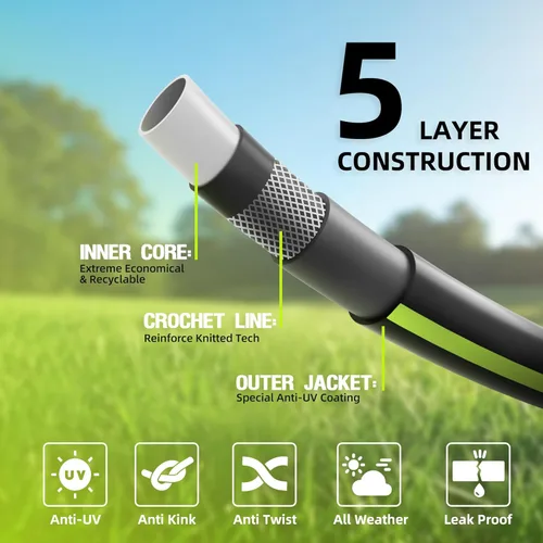 Miniatura 3 de Worth Leader - Manguera de jardín corta de 3/4 pulgadas x 4 pies, tubo de agua de goma de PVC resistente y ligero para agricultura, cuidado