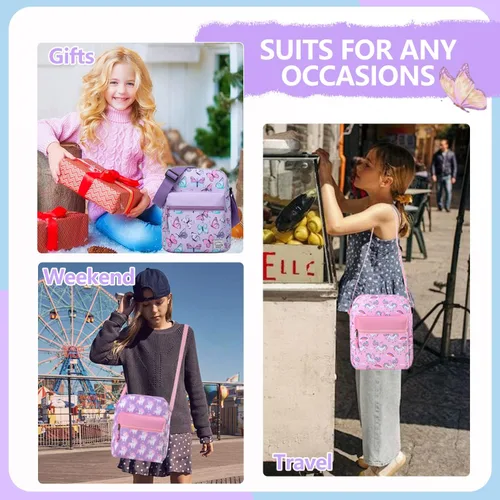 Miniatura 7 de VASCHY Bolso cruzado para niñas, ligero y pequeño, bolso de hombro tipo mensajero, regalo para preadolescentesadolescentes y niños pequeños