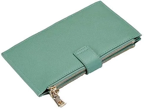 Miniatura 5 de Travelambo Cartera para mujer con bloqueo RFID y bolsillo con cremallera Cartera RFID