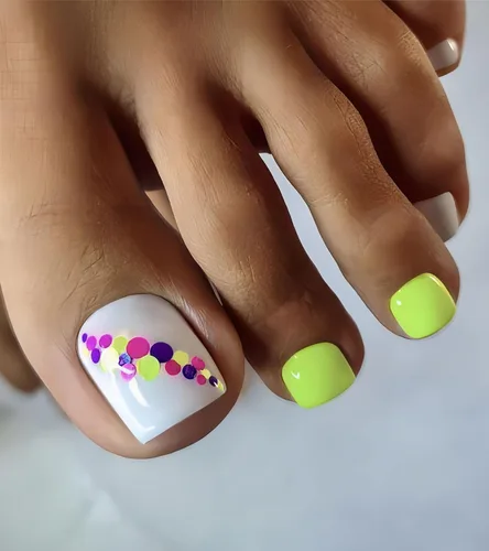 Miniatura 10 de Uñas postizas a presión para los dedos, color rosa intenso, color sólido, para verano, uñas postizas, kit de pedicura para mujeres, 28 piezas