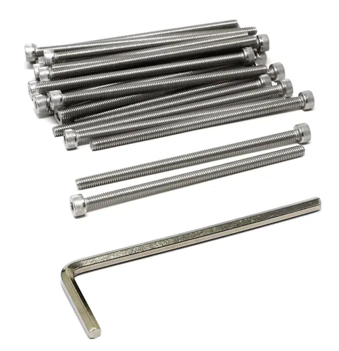 Miniatura 29 de iexcell 25 piezas M4 x 60/65/70/75/3.150 in paso de rosca 0.028 in acero inoxidable 304 cabeza hexagonal Tornillos Tornillos surtido Kit