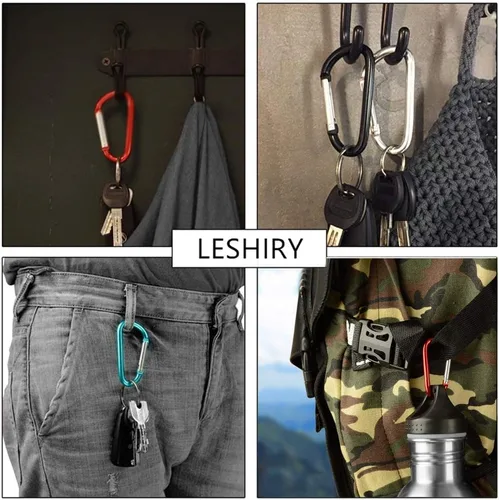 Miniatura 4 de LESHIRY Mosquetón grande de 3 pulgadas en aluminio, forma D, Premium, duradero, con clip para llavero, gancho de anillo en D, accesorios para 2