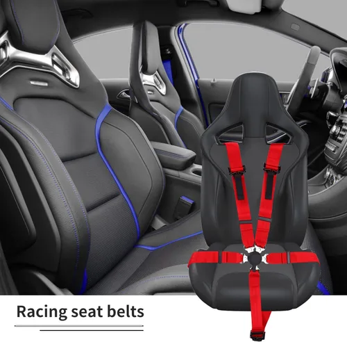Miniatura 7 de Yakitoko Arnés de seguridad universal de 5 puntos, 2 pulgadas, compatible con Go Kart, UTV, ATV, rojo para carreras