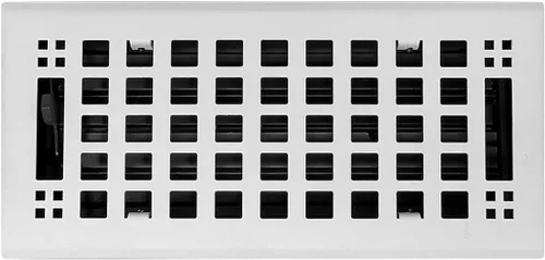 Miniatura 20 de Madelyn Carter Cubierta de ventilación de estilo artesanal contemporáneo, interior de acero fundido sólido, controla el flujo de aire, 2 x 10 Blanco