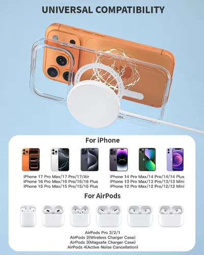 Miniatura 2 de Cargador magnético para iPhone, cargador inalámbrico para iPhone de 15 W, almohadilla de carga inalámbrica Apple 17/16, carga rápida, carga segura