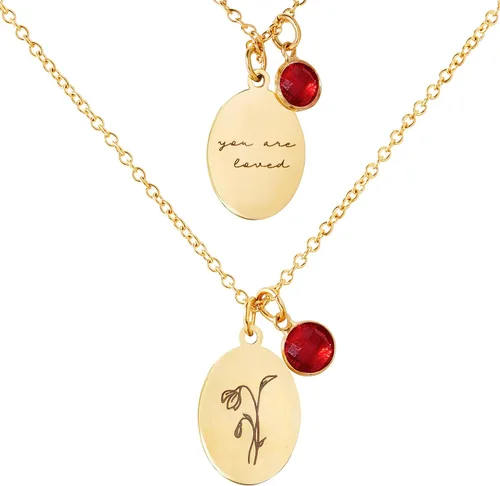Miniatura 14 de Collar de flores de nacimiento, collar de piedra natal de diciembre, collar con dije para mamá, regalos de cumpleaños, cadena de oro, delicado