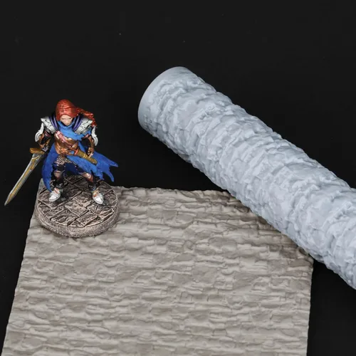 Miniatura 15 de Rodillo de textura única para esculpir arcilla y polímero, juego de mesa perfecto para construir terrenos, juego de mesa S412A ladrillo pequeño