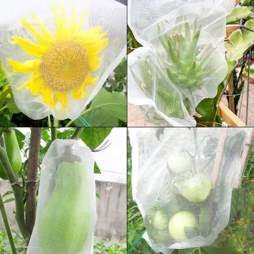 Miniatura 2 de 50 bolsas de frutas, suministros de jardín, bolsas de protección de malla para árboles frutales, para tomates, manzanas, uvas y bolsas de cultivo