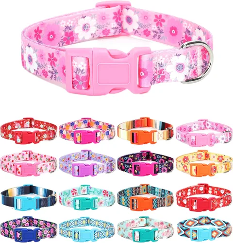 Miniatura 12 de Collares de Navidad para perros pequeños, lindos collares suaves y ajustables para perros y niñas, S 22. Estilo navideño