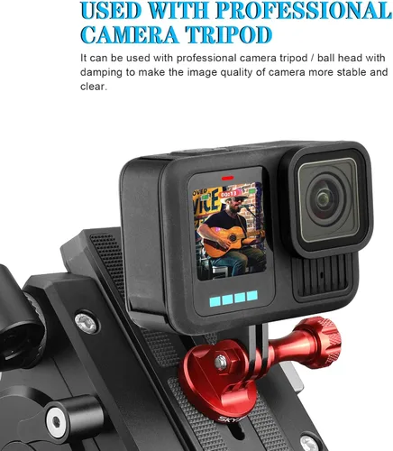 Miniatura 6 de Adaptador de trípode de aluminio - Perno - Adaptador para montaje monopie con tornillo de mariposa CNC de aluminio compatible con Gopro Hero 13 12