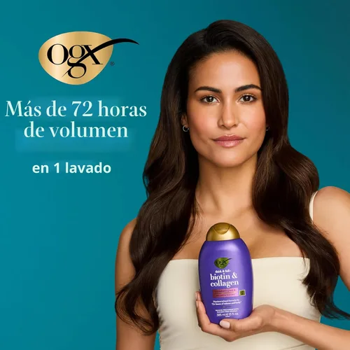 Miniatura 2 de OGX Acondicionador Voluminizador Espeso y Abundante + Biotina y Colágeno, Acondicionador Enriquecido con Nutrientes con Biotina Vitamina B7 que