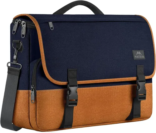 Miniatura 36 de MATEIN Bolsa tipo mensajero para hombres, mochila escolar para adolescentes, ligera de 17.3 pulgadas, maletín para laptop grande, bolsa cruzada