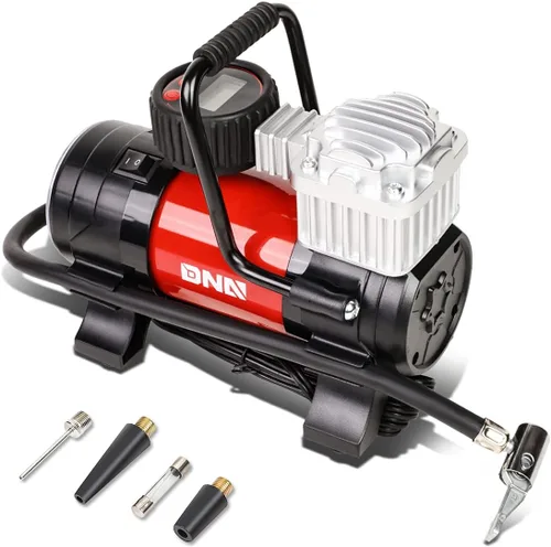 Miniatura 10 de DNA MOTORING TOOLS-00213 Inflador de neumáticos digital azul de 12V CC, compresor de aire portátil con manómetro para autos, bicicletas
