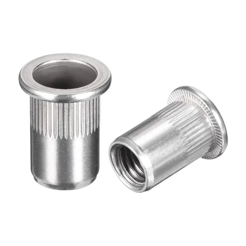 Miniatura 11 de uxcell M5 304 Tuercas de remache de acero inoxidable Inserto de cabeza plana 50 PC