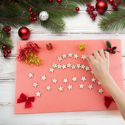 Miniatura 5 de AUEAR, Piezas de madera con forma de estrellas recortadas para manualidades, manualidades, costura, decoración de bricolaje (1 pulgada, 200 unidades)