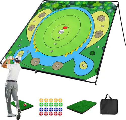 Miniatura 8 de Juego de práctica de chipping de golf de 70"x70" - Juego de entrenamiento portátil para uso interior & exterior, mejora la precisión del juego corto