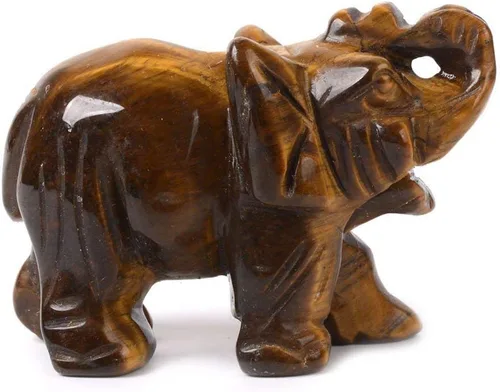 Miniatura 13 de Angelstones Figura de piedra preciosa de elefante pirita, cristal curativo, tótem de animal, piedra espiritual, 2 pulgadas