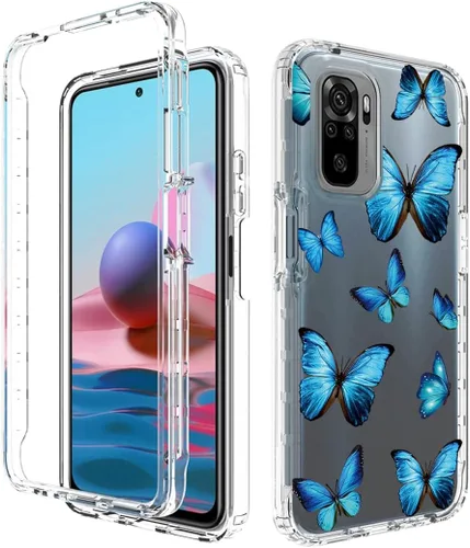 Miniatura 6 de Funda para Redmi Note 10 (4G)/Note 10S M2101K7BG con protector de pantalla de vidrio templado, suave 360 cuerpo completo a prueba de golpes