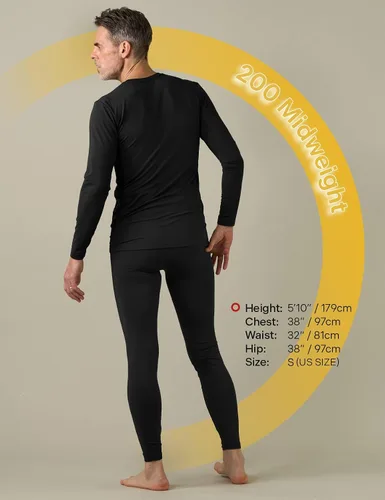 Miniatura 2 de LAPASA Conjunto de ropa interior térmica para hombre con forro polar suave, calzoncillos largos, peso ligeromediopesado, capa base superior e