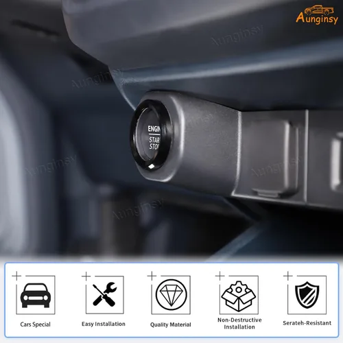 Miniatura 5 de Aunginsy Cubierta de anillo para decoración de arranque de motor de automóvil compatible con Ford Maverick 2022 2023 2024 de aluminio para botón