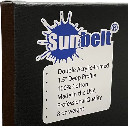 SUNBELT Lienzo de arte estirado con imprimación negra, perfil profundo de 1.5 pulgadas (8 x 8 pulgadas)