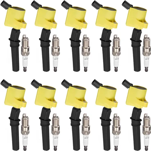 Miniatura 40 de BDFHYK Paquete de bobina de encendido y bujías de iridio compatibles con Audi Volkswagen 2.0L L4 4.2L V8 para UF575 PFR7S8EG, juegos de 4