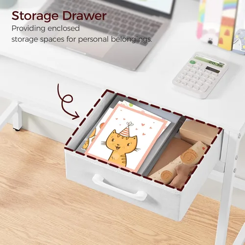 Miniatura 3 de MAHANCRIS Juego de escritorio y silla para niños, escritorio de escritura para estudiantes, escritorio de estudio para niños con clasificador