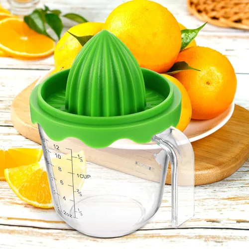 Miniatura 8 de Garneck Exprimidores manuales con taza medidora de 12 onzas – Exprimidor de mano de frutas para limón/cítricos – Pequeño extractor de jugo portátil