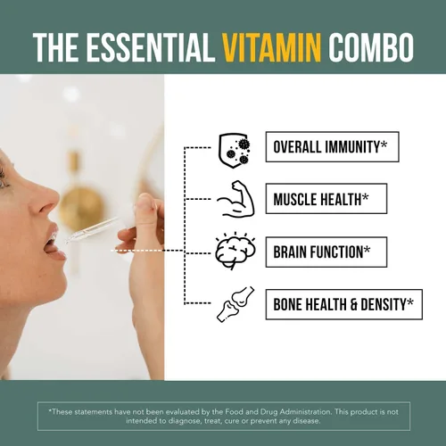 Miniatura 5 de Vitamina D3 K2 orgánica de plantas 10000 iu - MK7 All-Trans de MenaQ7 (120 mcg K2) - Gotas sublinguales D3 10,000 iu (colecalciferol) 100% orgánicas