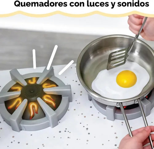 Miniatura 10 de KidKraft Ultimate - Cocina de madera de esquina con luces y sonidos, teléfono de juego y cortinas, blanco
