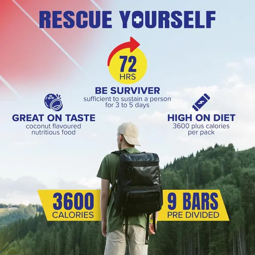 Miniatura 5 de S.O.S. Barra nutritiva de emergencia de 3600 calorías – Paquete para 3 días/72 horas con 5 años de vida útil 1.60 libras