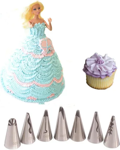 Miniatura 19 de Puntas de Glaseado Grandes, Punta de Manga Pastelera Eclair Churro Macaron Estrella Redonda para Decorar Pasteles, Cupcakes, Galletas, 5 Piezas F