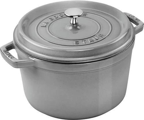 Miniatura 22 de STAUB Horno Holandés de Hierro Fundido 4 Cuartos Redondo, Fabricado en Francia, Sirve para 3-4, Blanco