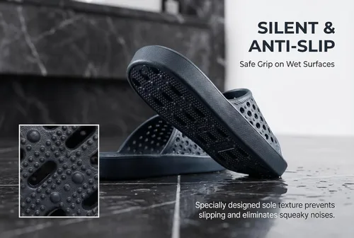Miniatura 6 de clootess - Zapatos de ducha deslizantes para hombres y mujeres, sandalias de baño con agujeros, sandalias para piscina, gimnasio, dormitorio