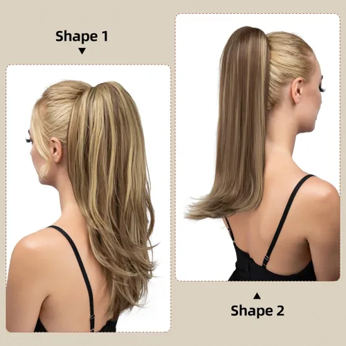 Miniatura 4 de Extensión de cola de caballo con clip de 18 pulgadas, extensiones de cabello de cola de caballo para mujeres, pieza de cabello de cola de caballo