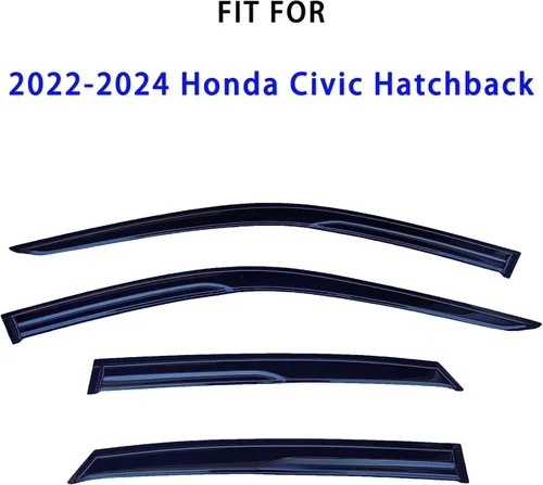 Miniatura 3 de Viseras adhesivas para ventana, protectores de lluvia compatibles con Honda Civic Hatchback 2022-2025, visera de ventilación lateral, deflector