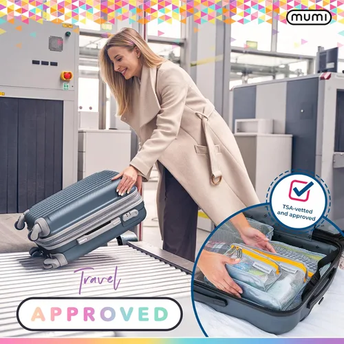 Miniatura 4 de MUMI Juego de 3 neceseres de viaje – Bolsas de aseo resistentes al agua para mujeres y hombres – Bolsas transparentes para artículos de tocador